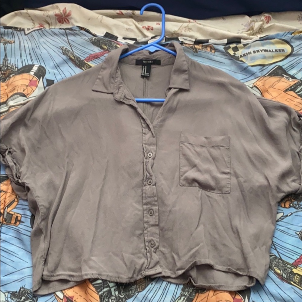 Forever 21 Gray Dolman Sleeve Shirt